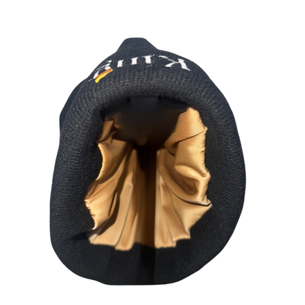 Satin-Lined Beanie (‘King’ Upside Down)