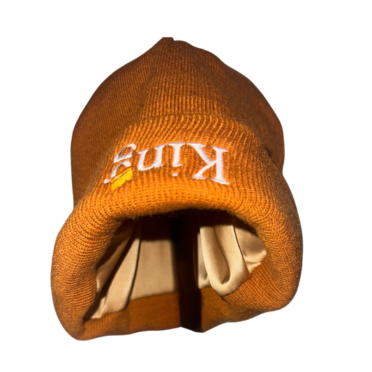 Satin-Lined Beanie (‘King’ Upside Down)